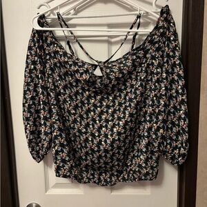 Elegant Floral Off-Shoulder Blouse